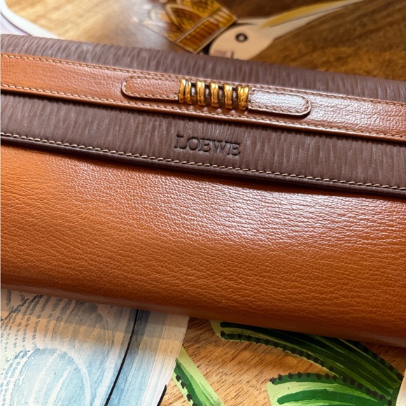 Loewe Handbags - LOEWE Velazquez Embossed Leather Long Wallet Mini Wallet BEAUTIFUL! W/Chain